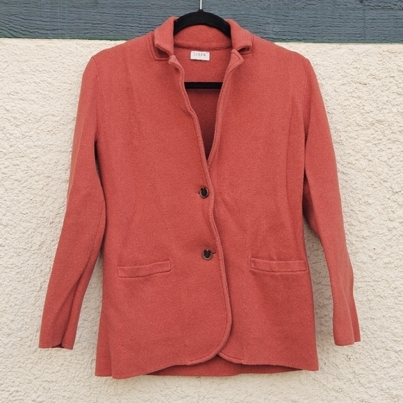 J. Crew sweater blazer red-orange heather SEE MEASUREMENTS - Picture 1 of 5